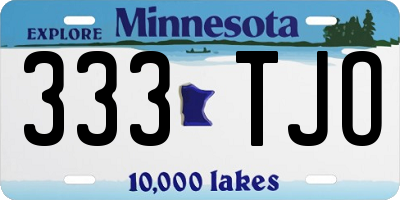 MN license plate 333TJO