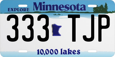 MN license plate 333TJP