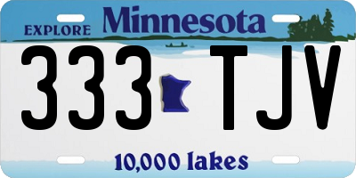 MN license plate 333TJV