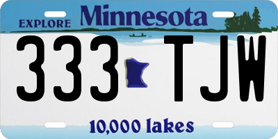 MN license plate 333TJW