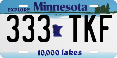 MN license plate 333TKF