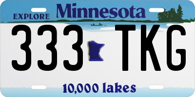 MN license plate 333TKG