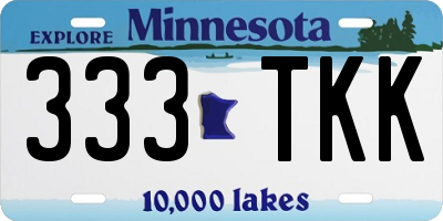 MN license plate 333TKK