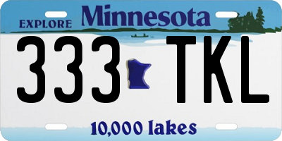 MN license plate 333TKL