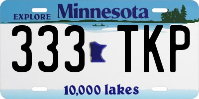 MN license plate 333TKP