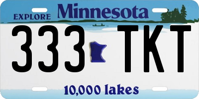 MN license plate 333TKT