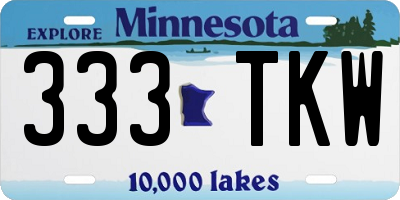 MN license plate 333TKW