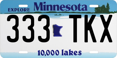 MN license plate 333TKX