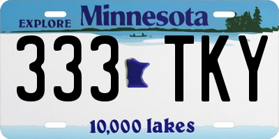 MN license plate 333TKY