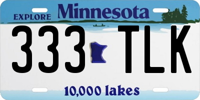 MN license plate 333TLK