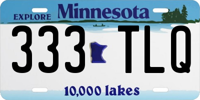 MN license plate 333TLQ
