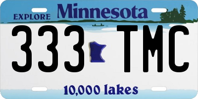 MN license plate 333TMC