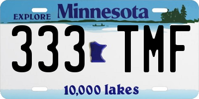 MN license plate 333TMF