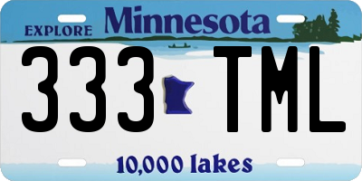 MN license plate 333TML