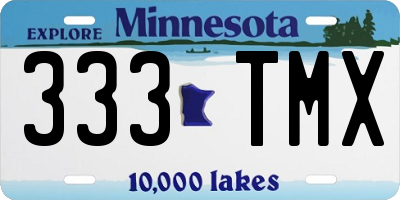 MN license plate 333TMX