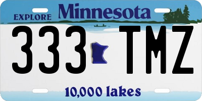 MN license plate 333TMZ