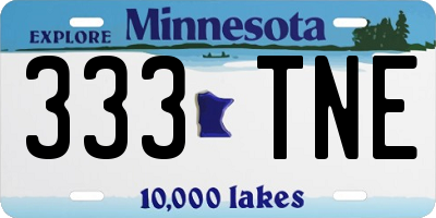 MN license plate 333TNE