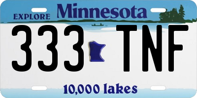 MN license plate 333TNF