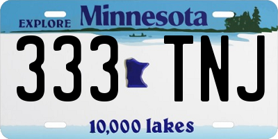 MN license plate 333TNJ