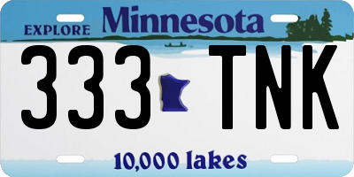 MN license plate 333TNK