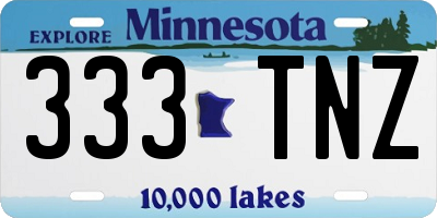MN license plate 333TNZ