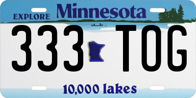 MN license plate 333TOG