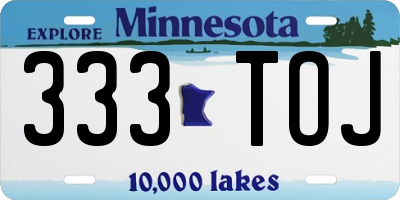 MN license plate 333TOJ