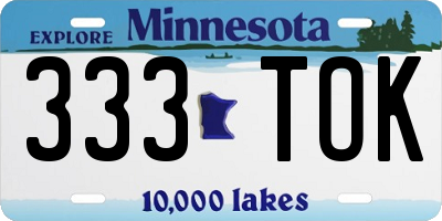 MN license plate 333TOK
