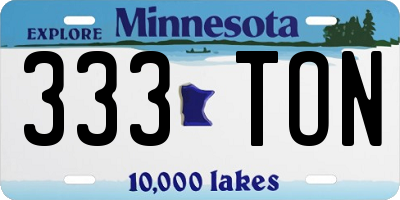 MN license plate 333TON