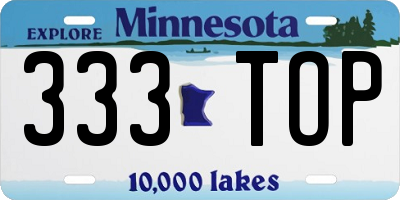 MN license plate 333TOP