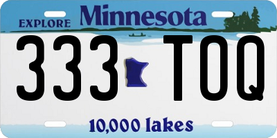 MN license plate 333TOQ