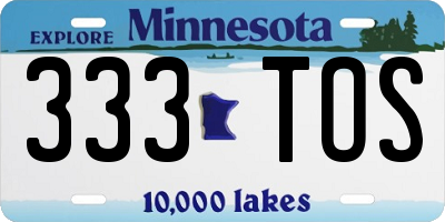 MN license plate 333TOS
