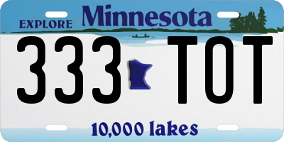 MN license plate 333TOT
