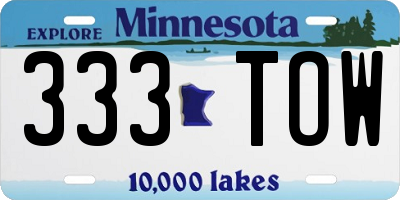 MN license plate 333TOW