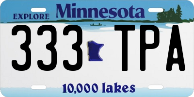 MN license plate 333TPA