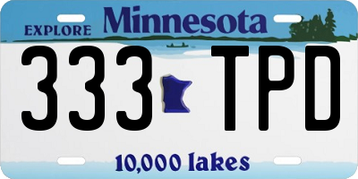 MN license plate 333TPD