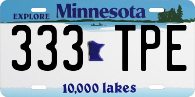 MN license plate 333TPE