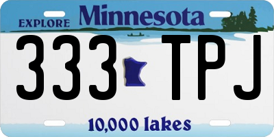 MN license plate 333TPJ