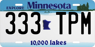 MN license plate 333TPM