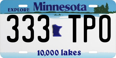MN license plate 333TPO