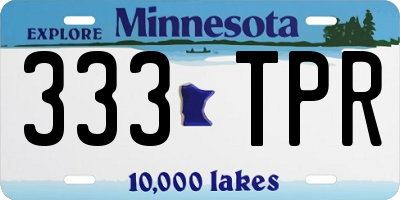 MN license plate 333TPR
