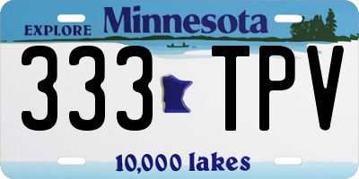 MN license plate 333TPV