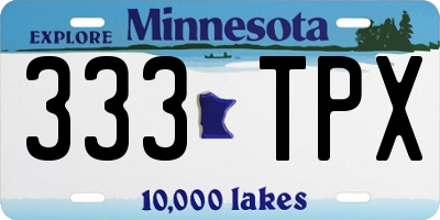 MN license plate 333TPX