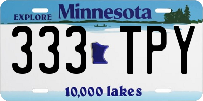 MN license plate 333TPY