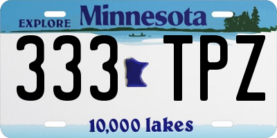 MN license plate 333TPZ