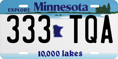 MN license plate 333TQA