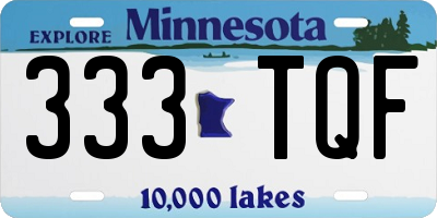 MN license plate 333TQF