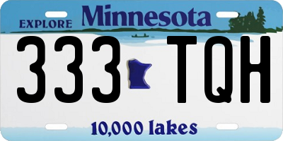 MN license plate 333TQH
