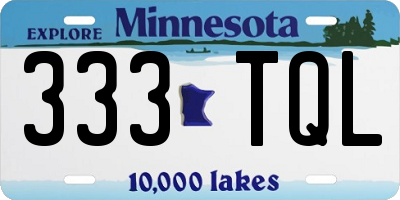 MN license plate 333TQL