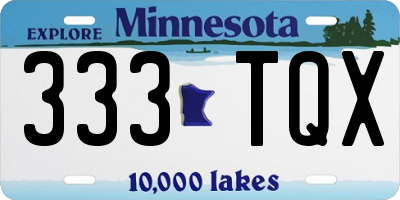 MN license plate 333TQX